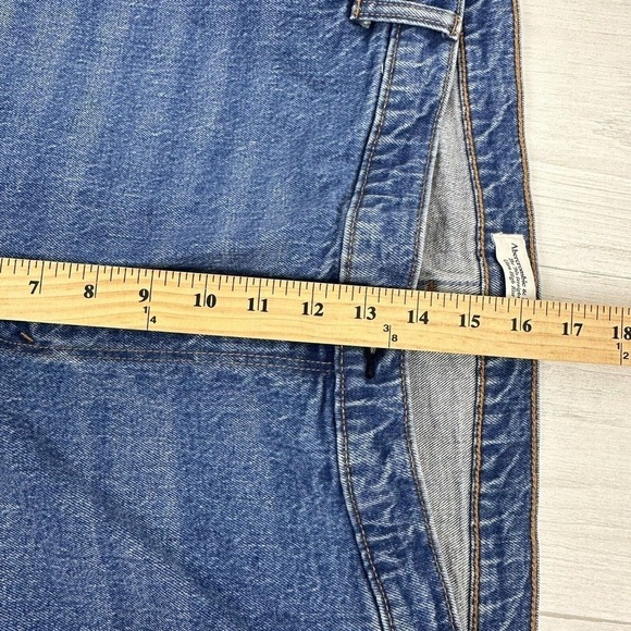 Abercrombie & Fitch The 90's Straight Ultra High Rise Jeans Blue Sz 37 / 24 Long - Picture 12 of 15